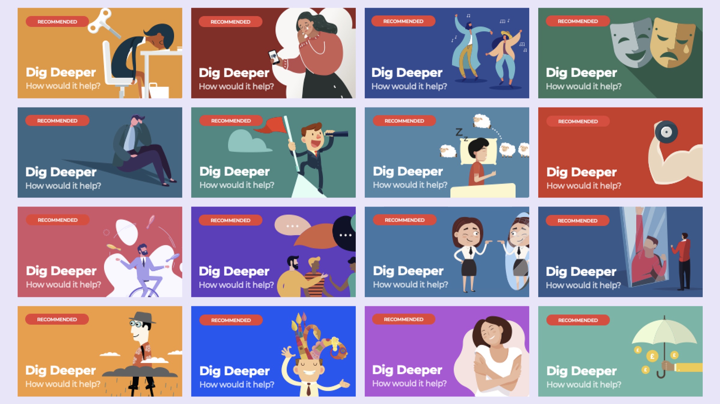 Visual design — program cards